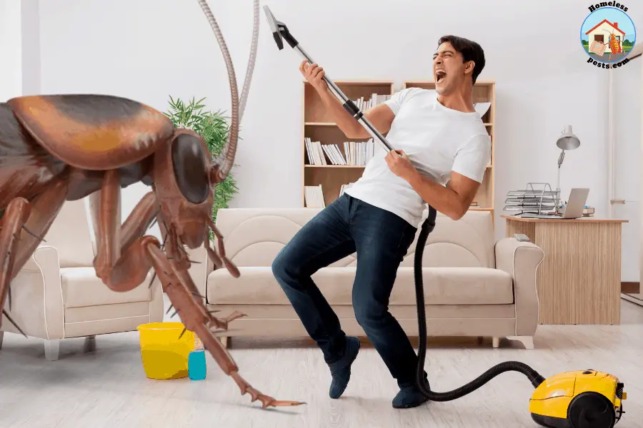 vacuuming cockroaches
